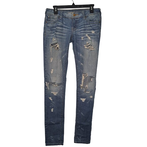 Standards & Practices Light Wash Distressed Destroyed Jeans Size 3 37 - Picture 2 of 9